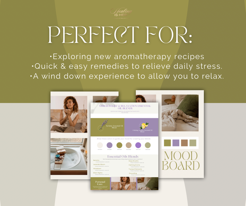 Stress Relief Aromatherapy Guide: Essential Oil Diffuser & Rollerball Recipes (PDF Download)
