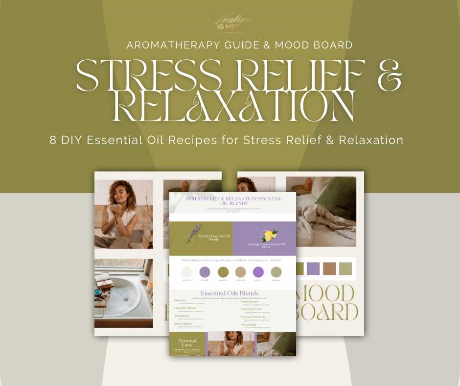 Stress Relief Aromatherapy Guide: Essential Oil Diffuser & Rollerball Recipes (PDF Download)