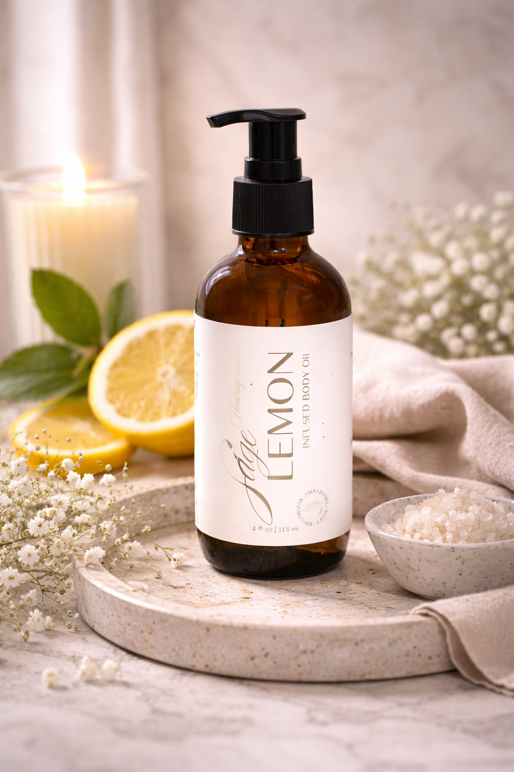 Sage Lemon Infused Body Oil